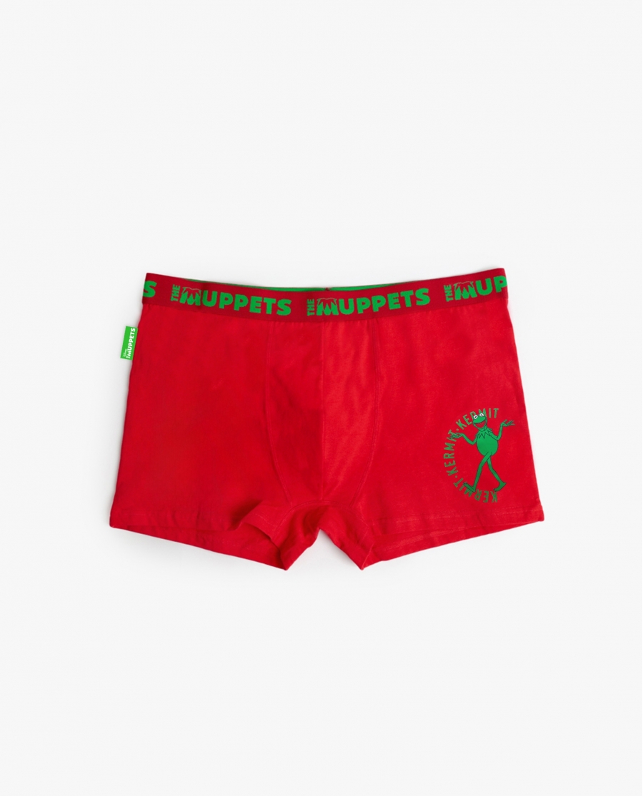 DISNEY Calzoncillo/Boxer Kermit Caja Regalo para Hombre, (Caja 12 unidades) ROJO