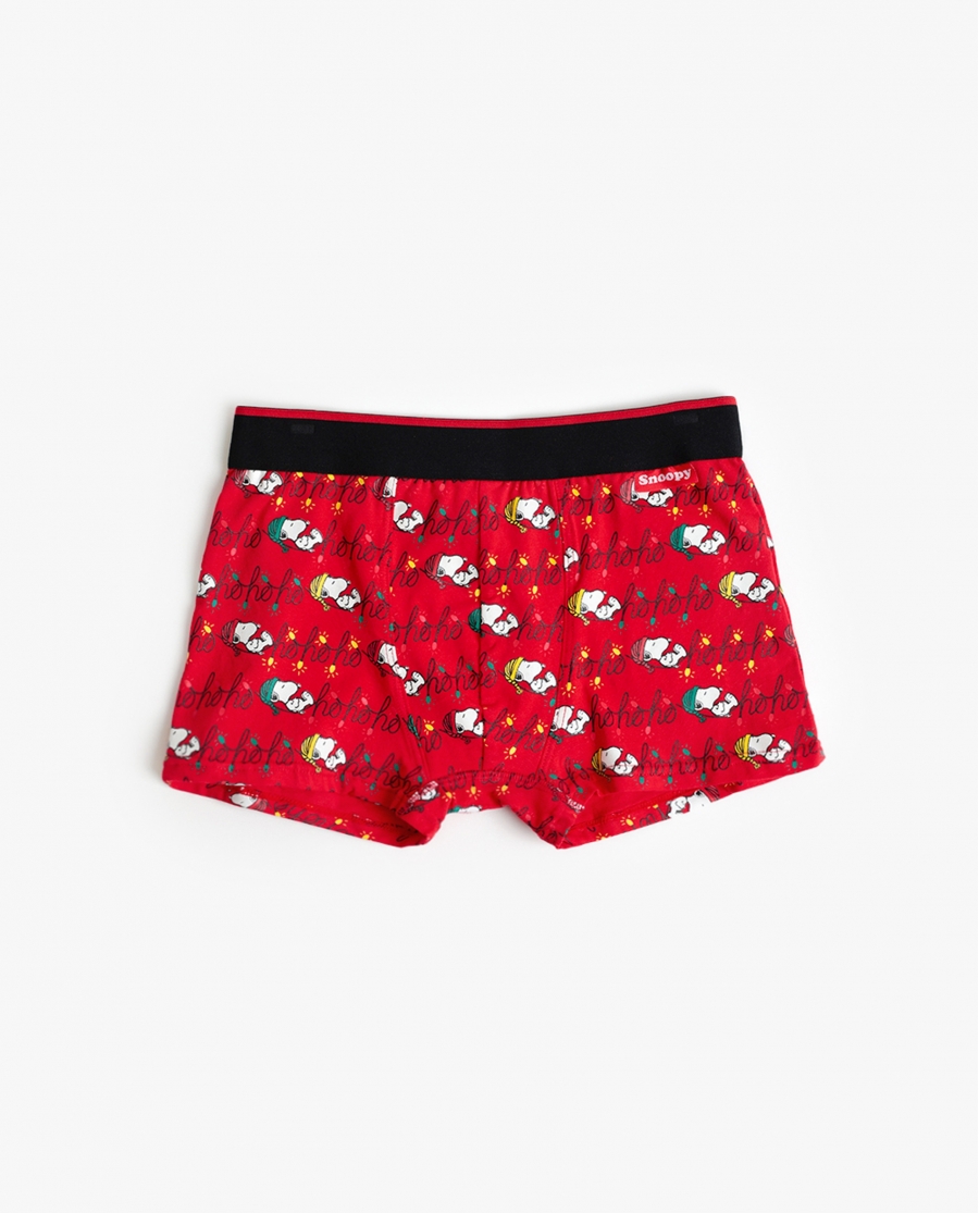 PEANUTS Calzoncillo/Boxer Ho Ho Ho para Niño, (Caja 12 unidades) ROJO