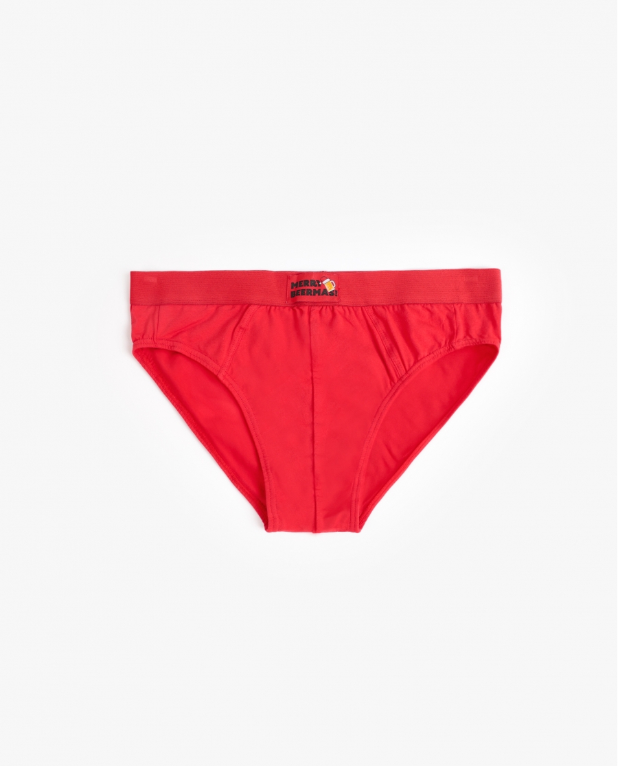 ADMAS Calzoncillo/Slip Beermas para Hombre, (Caja 12 unidades) ROJO