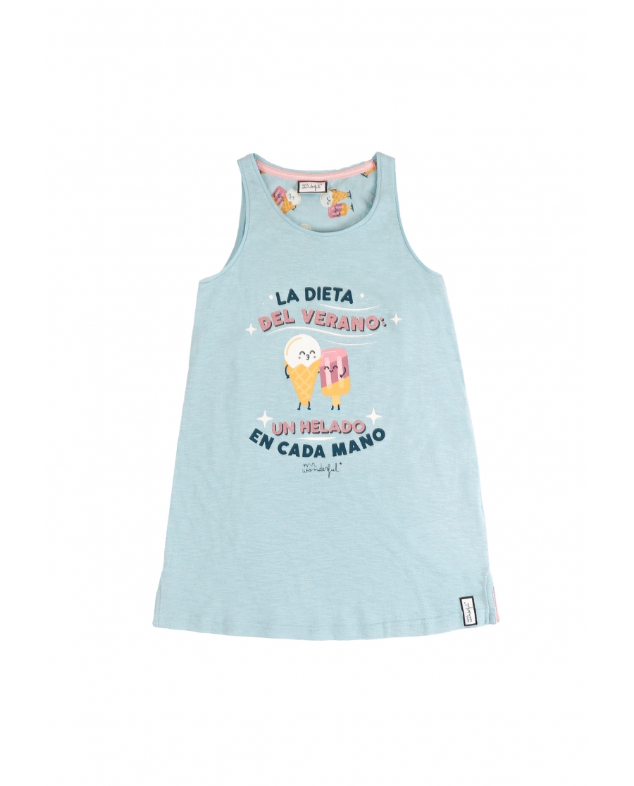 MR WONDERFUL Camisola Tirantes La Dieta del Verano para Niña AZUL