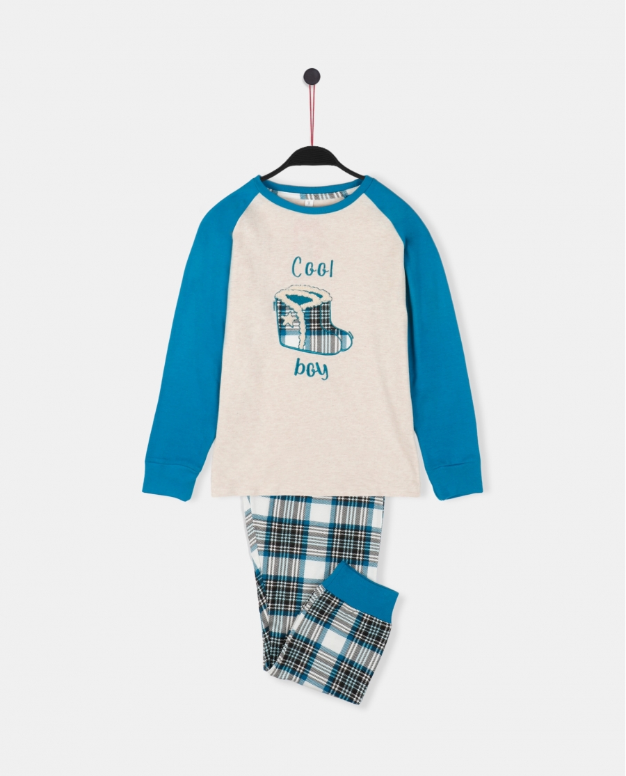 ADMAS Pijama Manga Larga Boots para Niño AZUL