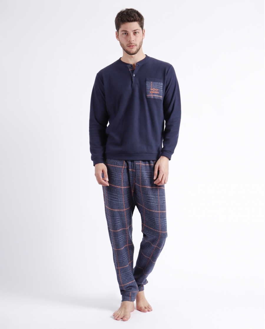 ADMAS MAGNIFIC Pijama Manga Larga Indigo A para Hombre MARINO