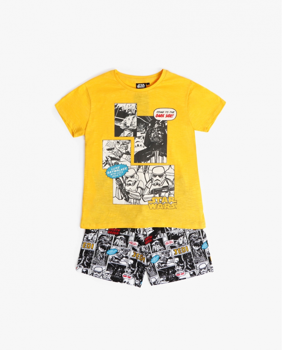 STAR WARS Pijama Manga Corta Summer Comic para Niño AMARILLO