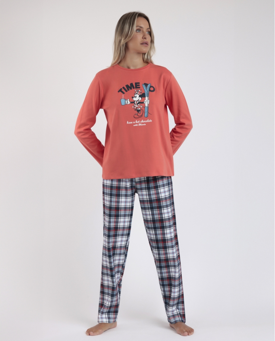 DISNEY Pijama Manga Larga Winter Club para Mujer ROJO