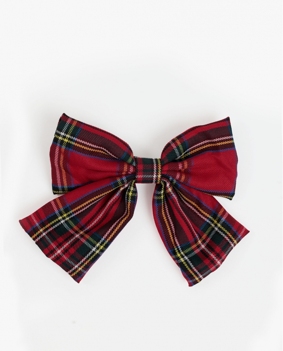 ADMAS Pinza Lazo Cuadro Tartan para Mujer, (Caja 6 unidades) ROJO