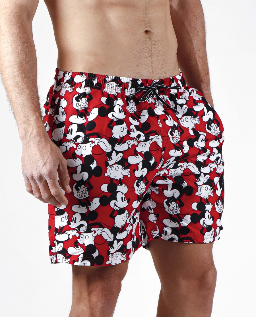 DISNEY Bañador Estampado Oh Mickey para Hombre ROJO