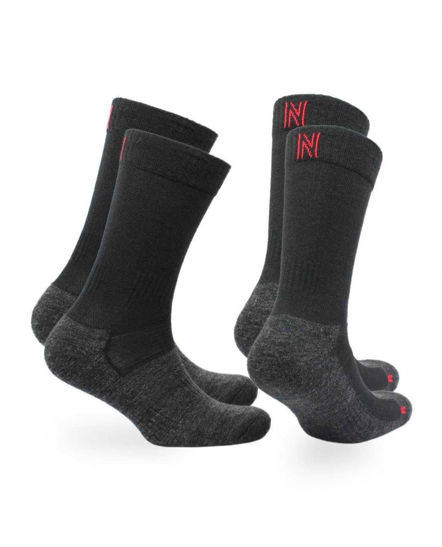 NORFOLK Calcetines montaña - outdoor Leonardo ( 2 pares ) BLACK