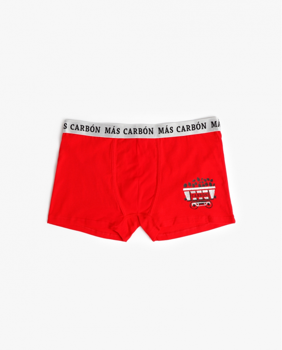 ADMAS Calzoncillo/Bóxer Carbón para Hombre, (Caja 12 unidades) ROJO