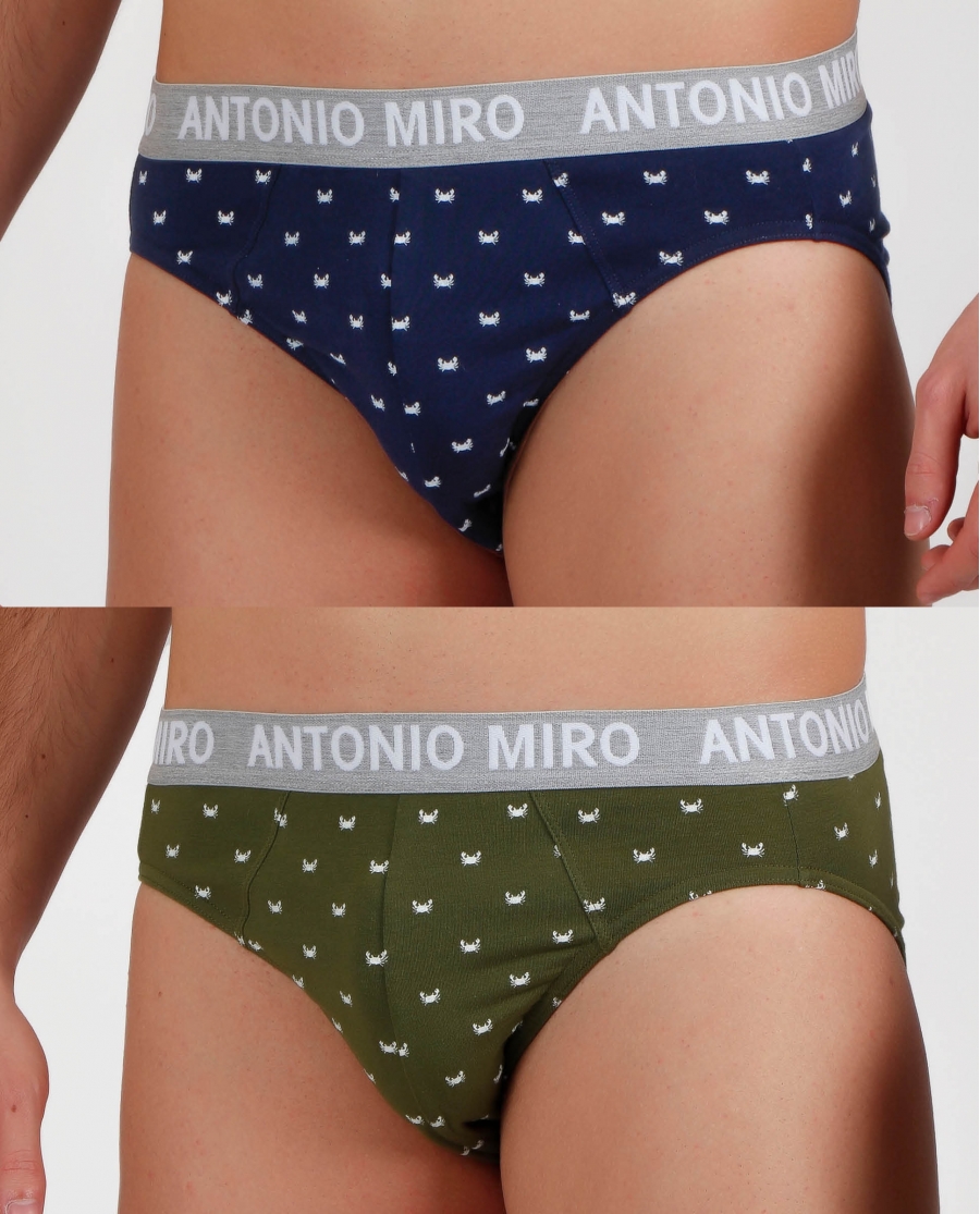 ANTONIO MIRO Calzoncillo/Slip Crancs para Hombre, (Caja de 2 unidades) PACK FANTASIA