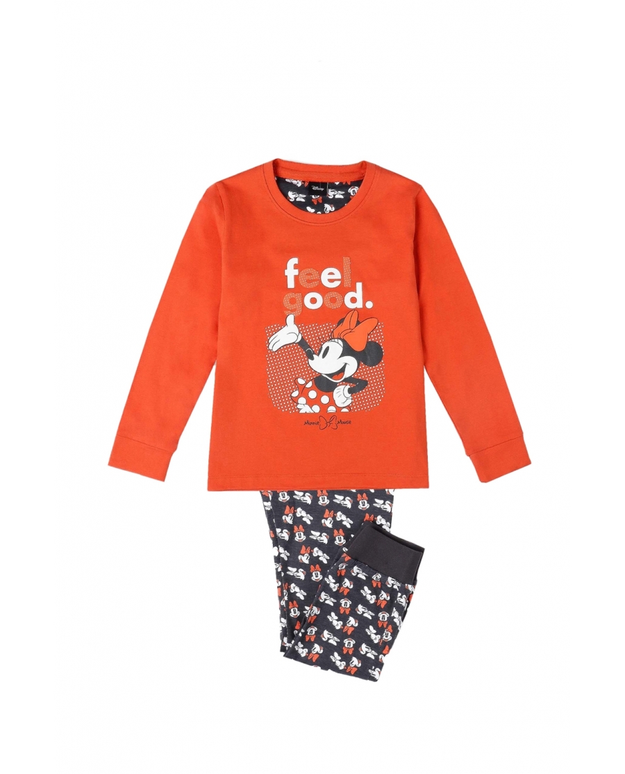 DISNEY Pijama Manga Larga Mickey Legend para Niña NARANJA