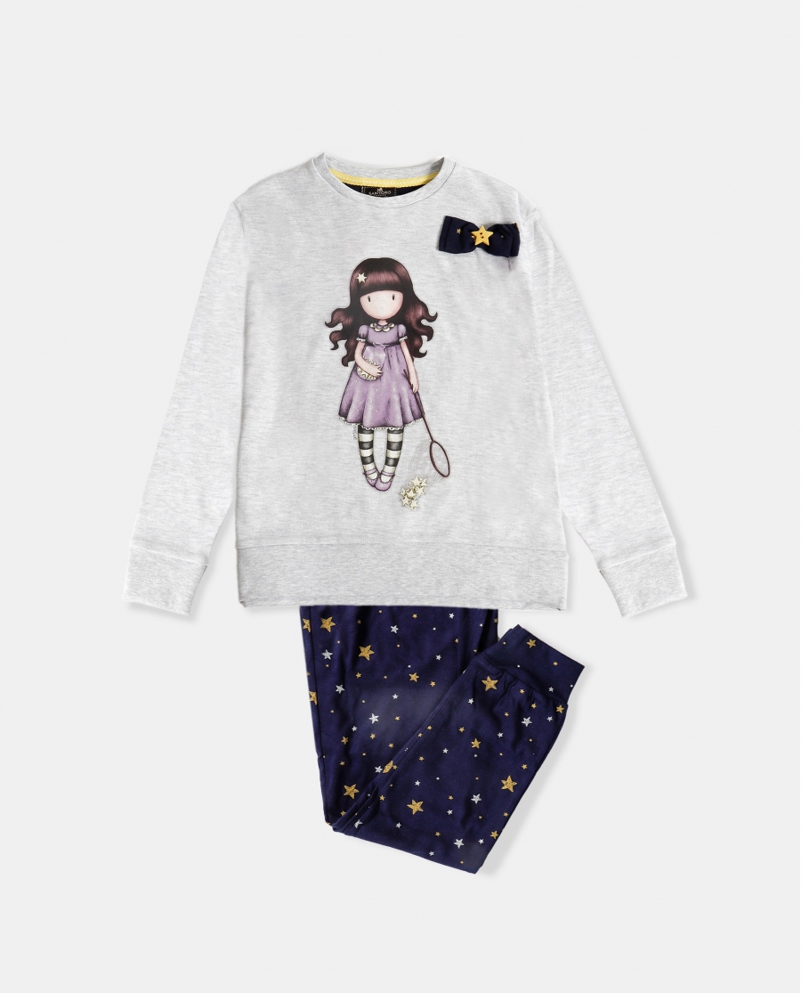 SANTORO GORJUSS Pijama Manga Larga Catch a Falling Star para Niña GRIS JASPE