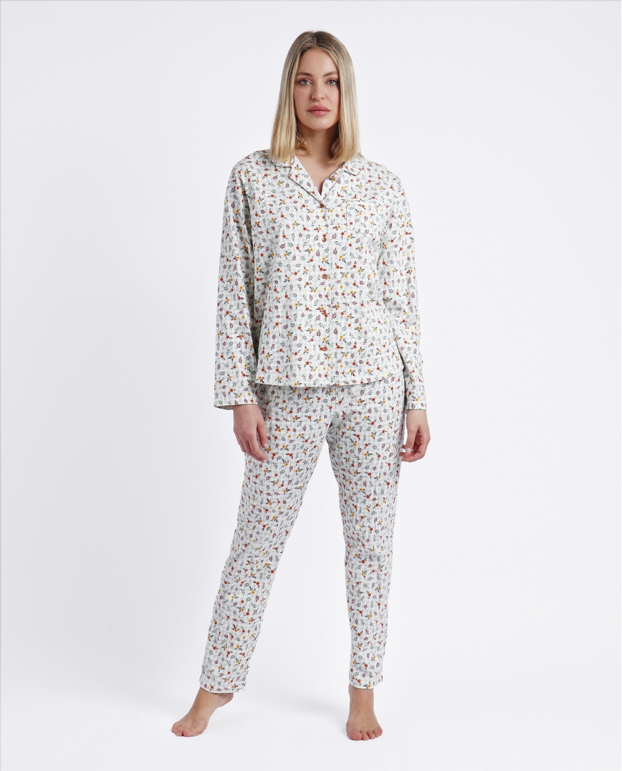 ADMAS GARDEN Pijama Abierto Manga Larga Autumn Vichy para Mujer VERDE HOJA