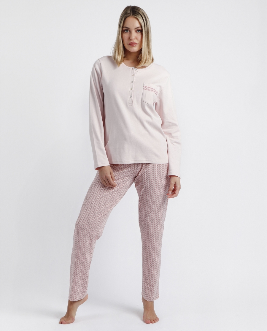 ADMAS CLASSIC Pijama Tapeta Manga Larga Rose Chains para Mujer PETALO