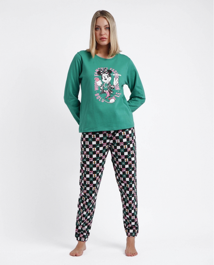 DISNEY Pijama Manga Larga Bold Style para Mujer VERDE