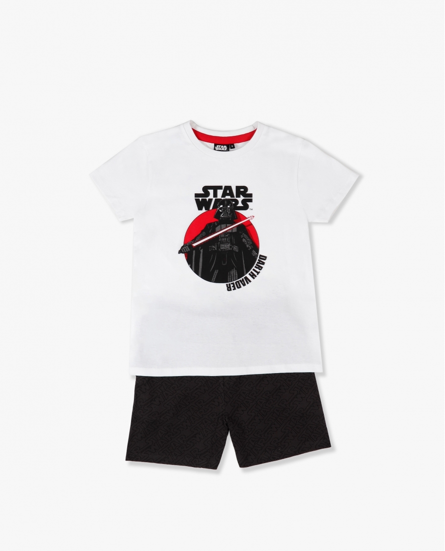 STAR WARS Pijama Manga Corta Darth Vader para Niño BLANCO