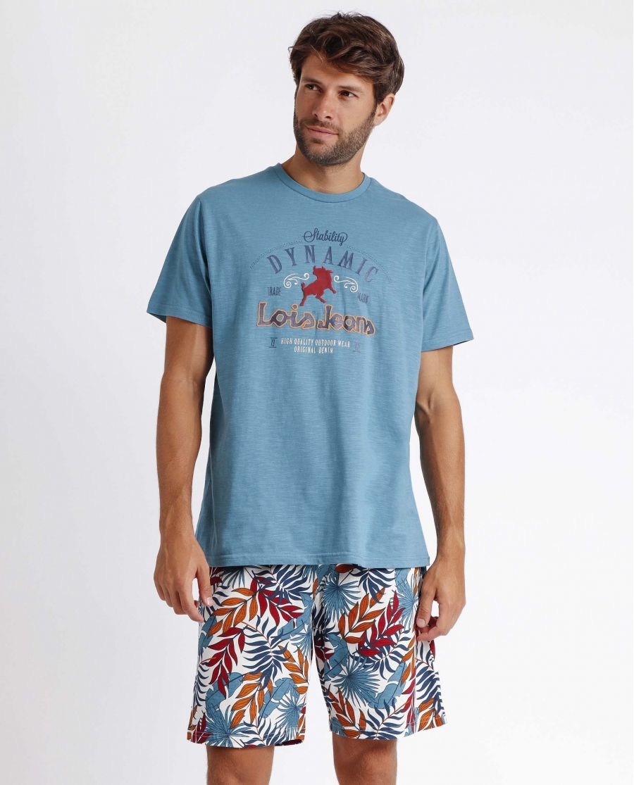 LOIS Pijama Manga Corta Dynamic para Hombre AZUL