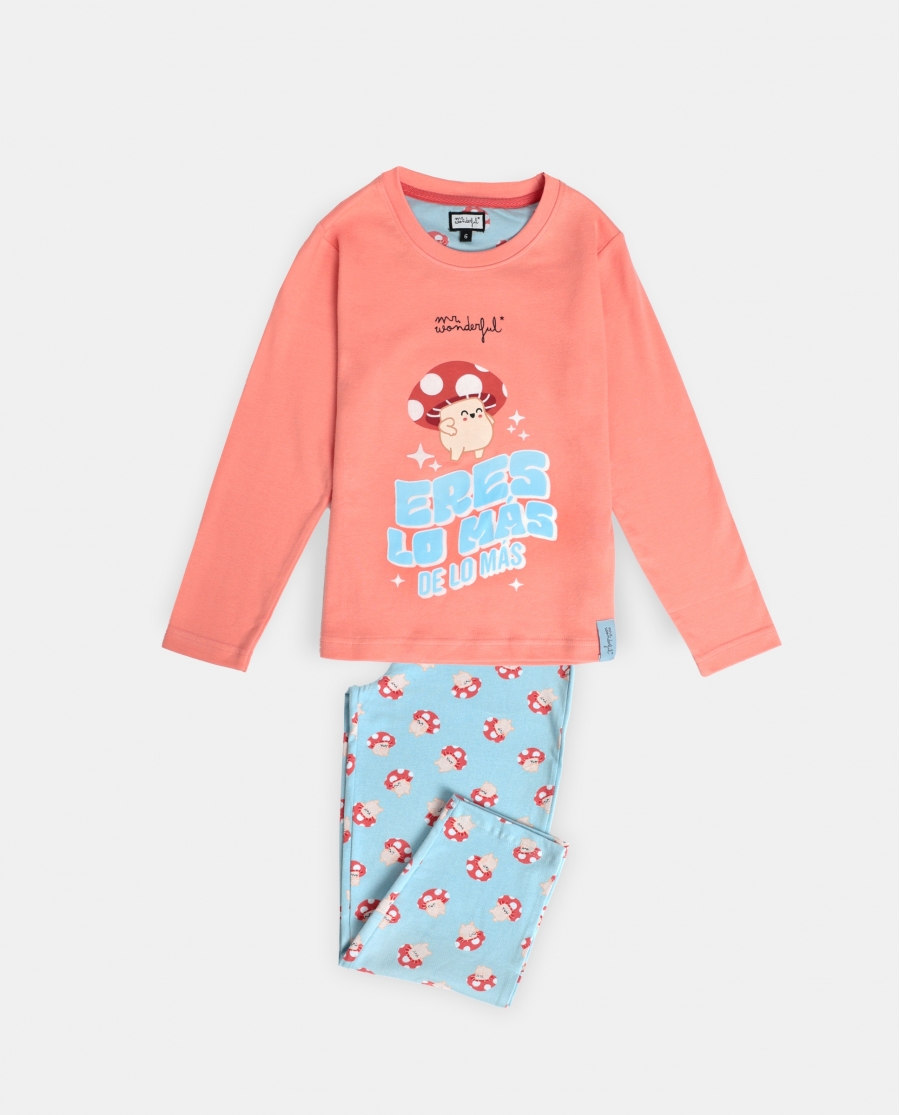 MR WONDERFUL Pijama Manga Larga Eres lo Más para Niña PEACH