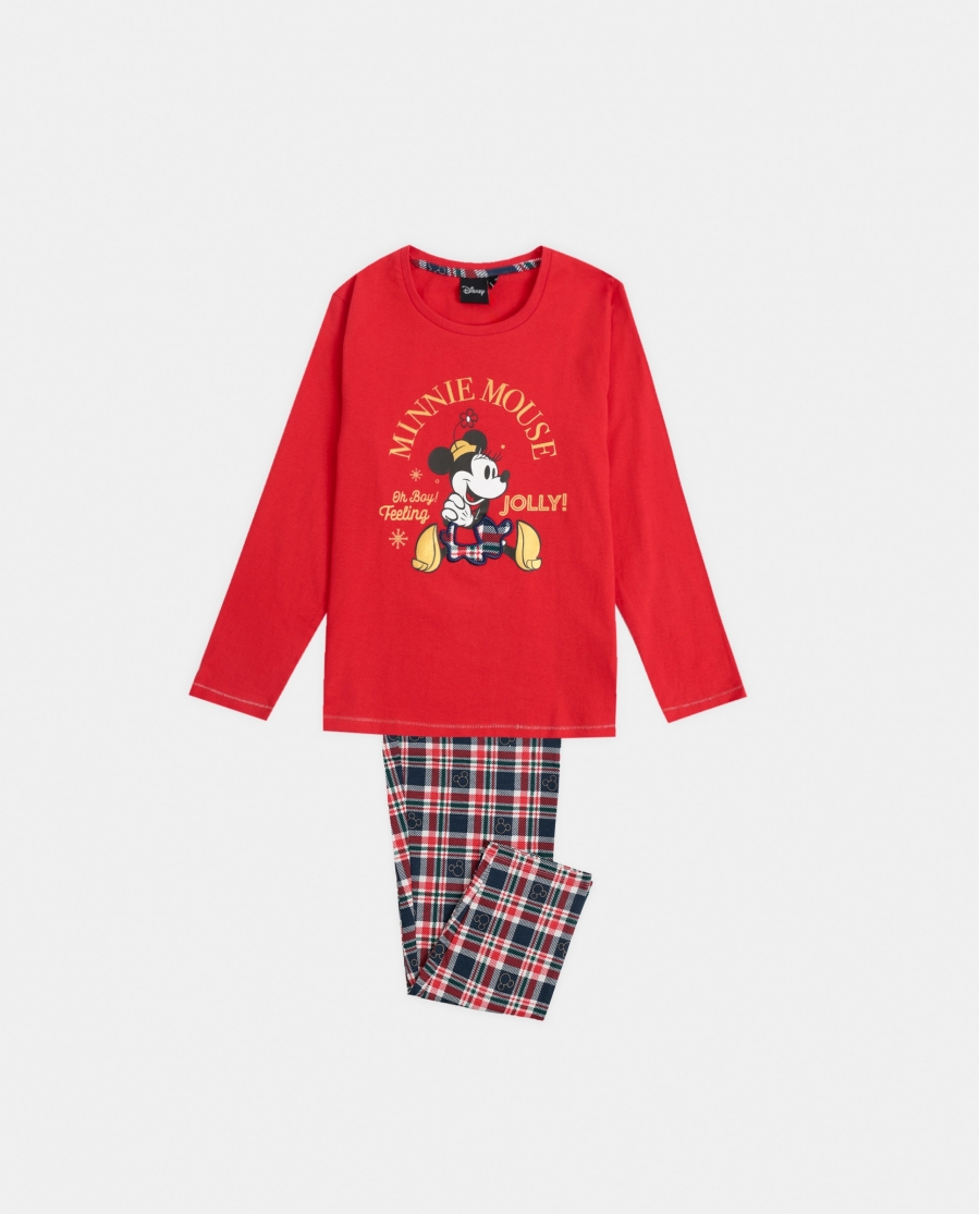 DISNEY Pijama Manga Larga Feeling Jolly para Niña ROJO