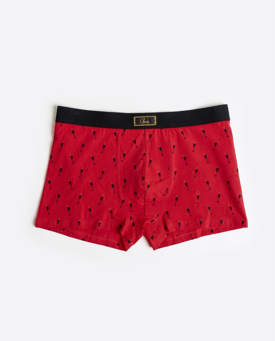 ADMAS Calzoncillo/Boxer Botella Cheers para Hombre, (Caja 12 unidades) ROJO