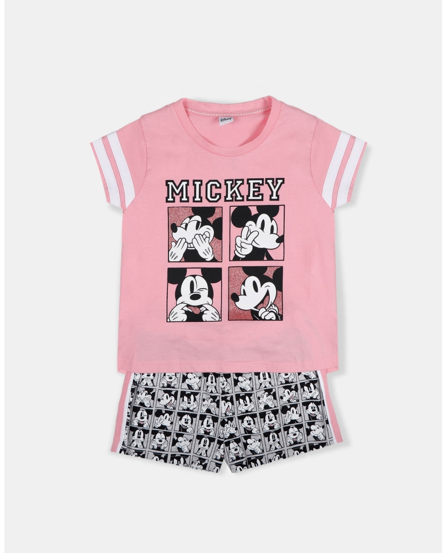 DISNEY Pijama Manga Corta Mickey 28 para Niña ROSA