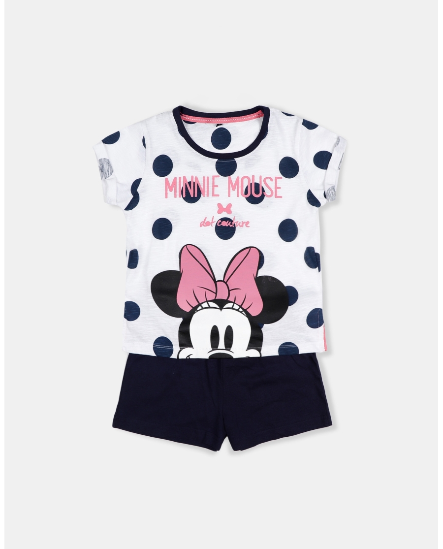 DISNEY Pijama Manga Corta Minnie Dots Couture para Niña MARINO