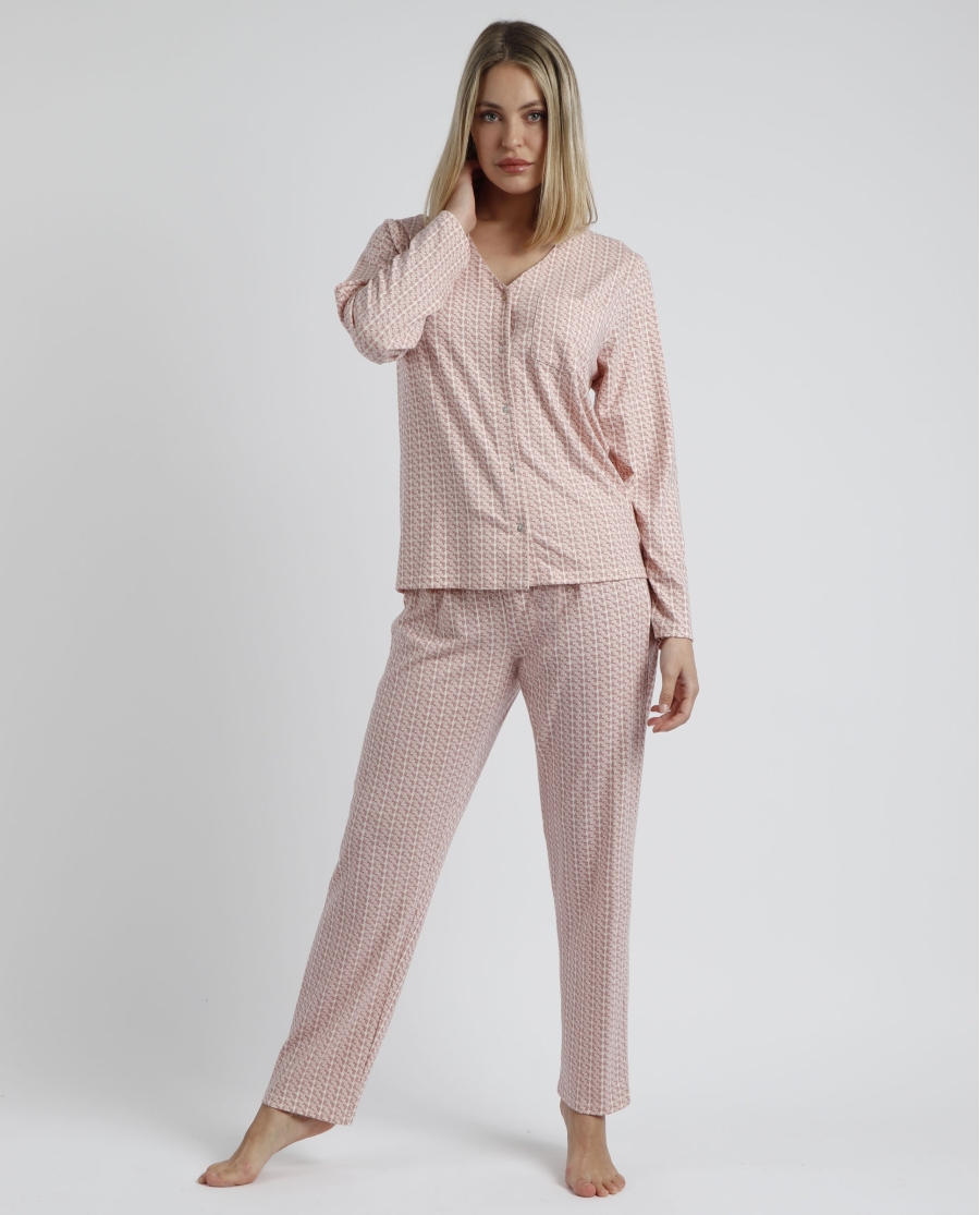 ADMAS CLASSIC Pijama Abierto Manga Larga Rose Chains para Mujer PETALO