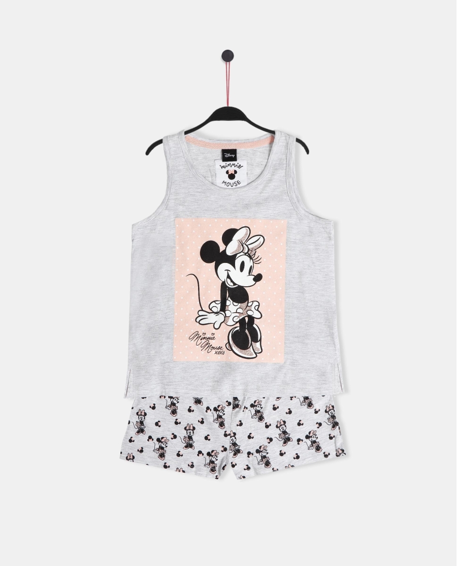 DISNEY Pijama Sin Mangas Minnie Sweet para Niña GRIS JASPE