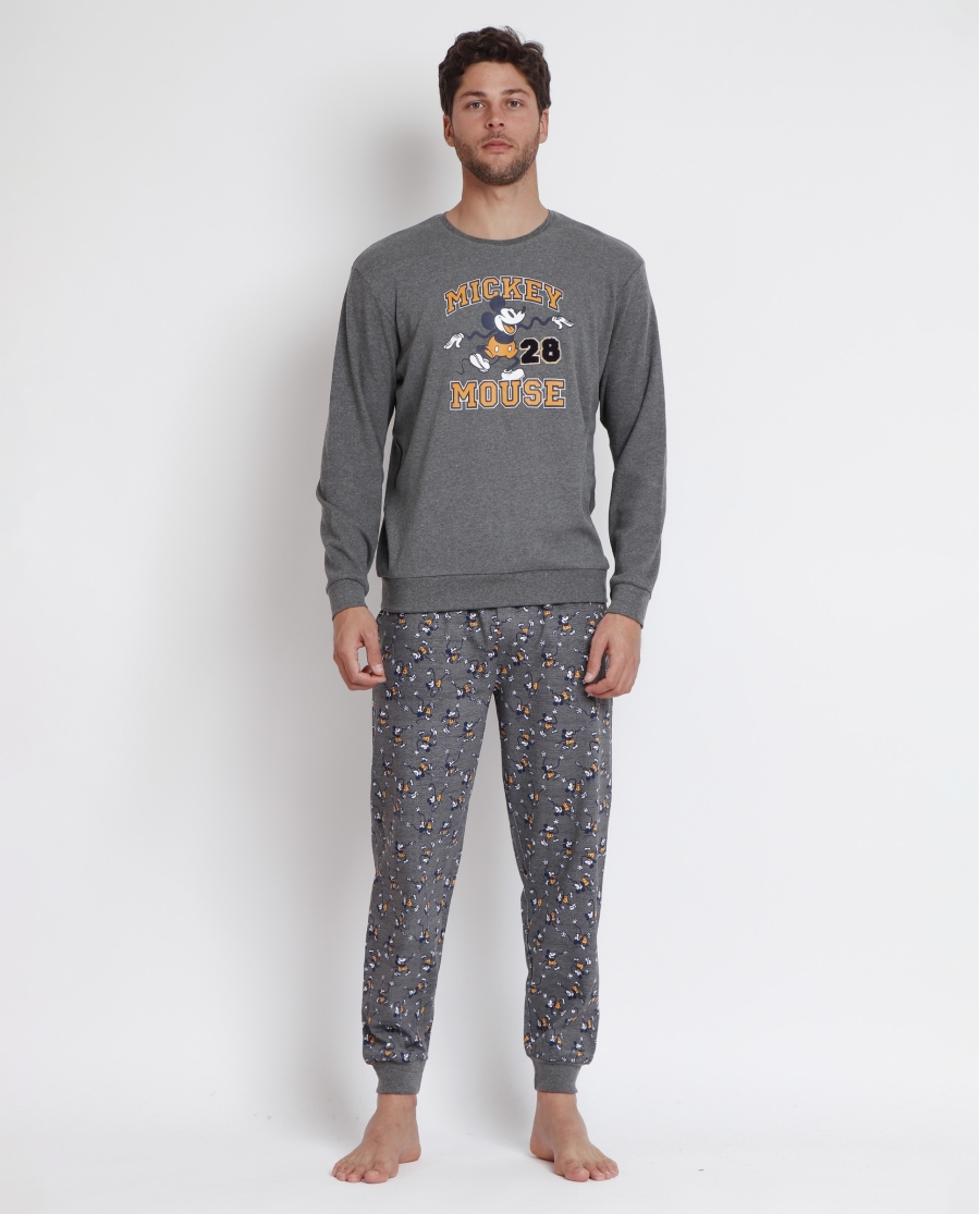 DISNEY Pijama Manga Larga Express Yourself para Hombre GRIS JASPE