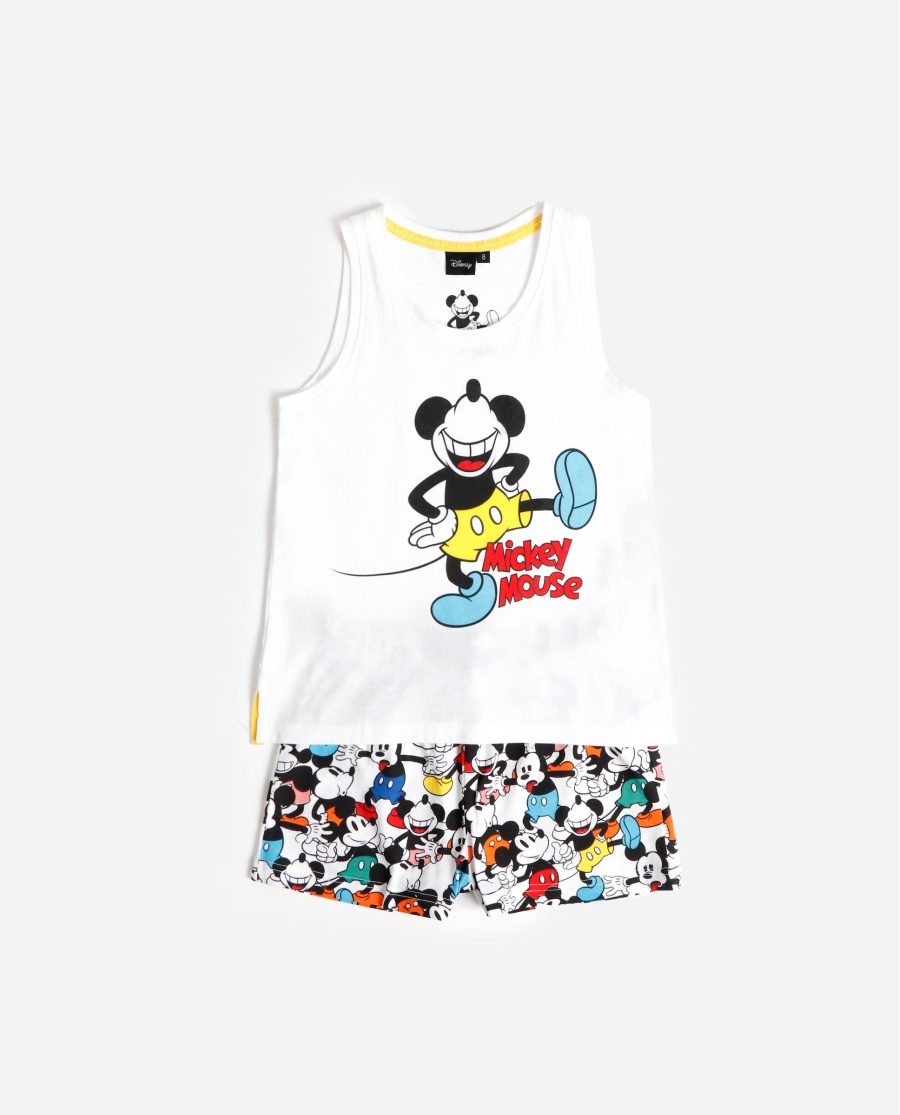 DISNEY Pijama Sin Mangas Mickey Fluor para Niña MULTICOLOR