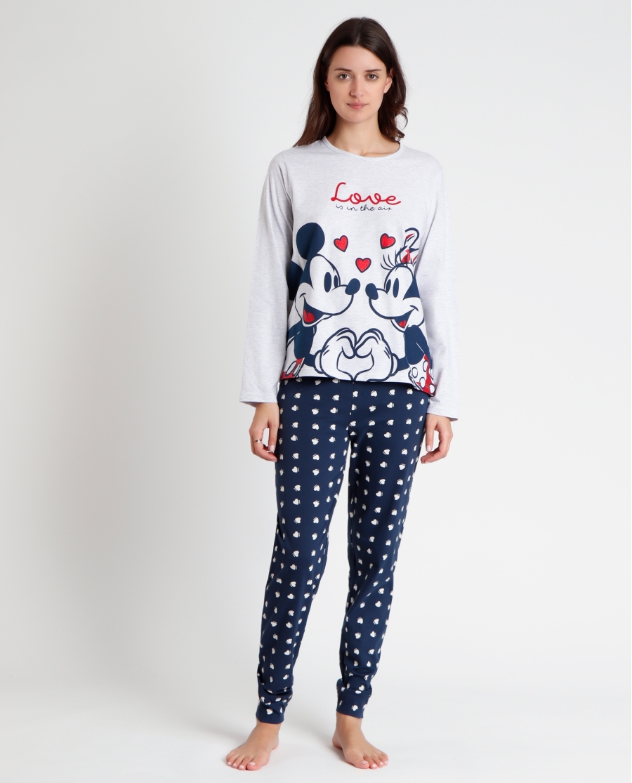 DISNEY Pijama Manga Larga Love is in the Air para Mujer BLANCO