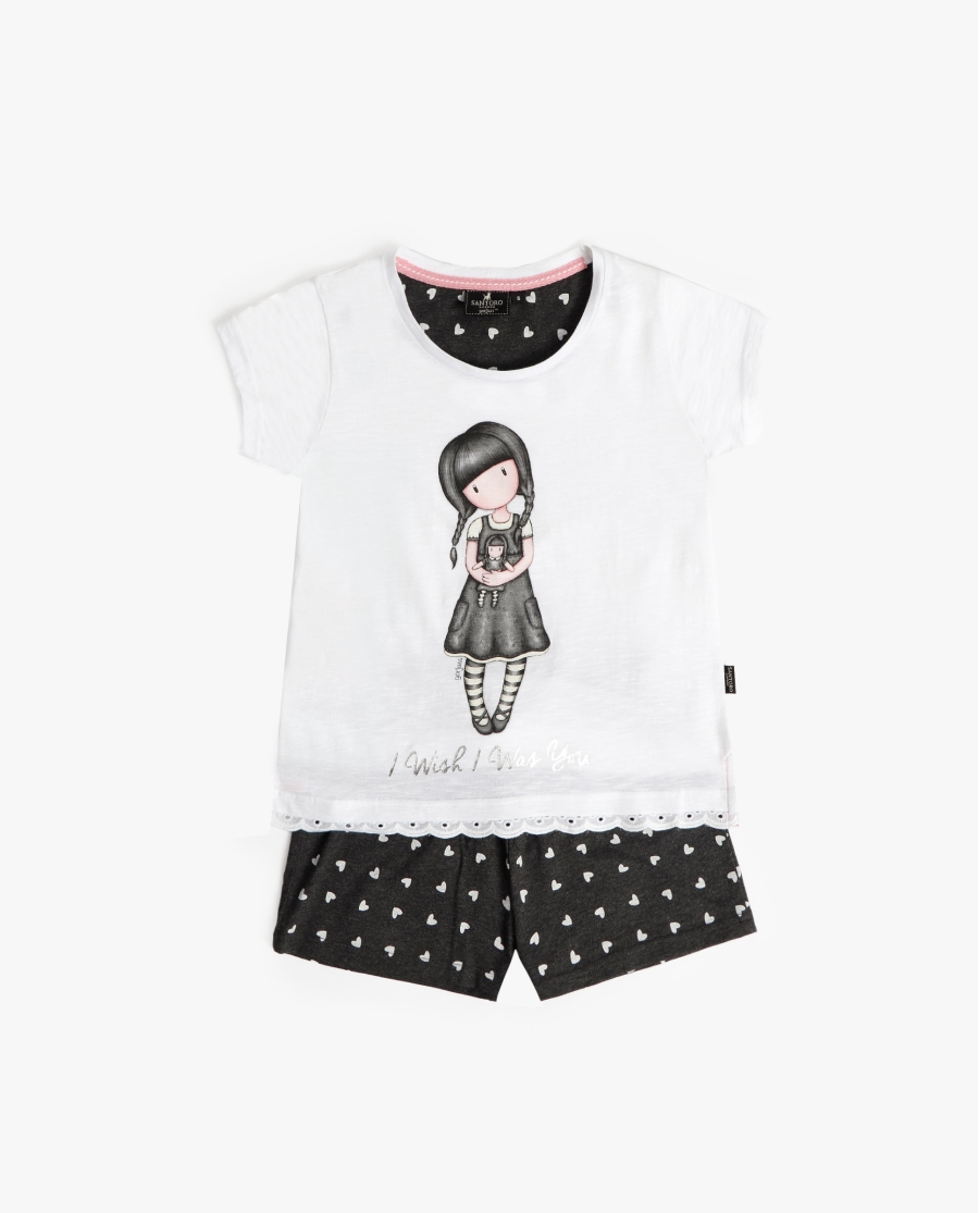 SANTORO GORJUSS Pijama Manga Corta I Wish I Was You para Niña BLANCO