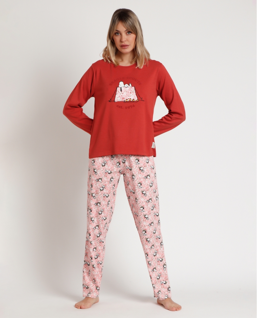 PEANUTS Pijama Manga Larga Beagle Scouts para Mujer CALDERA