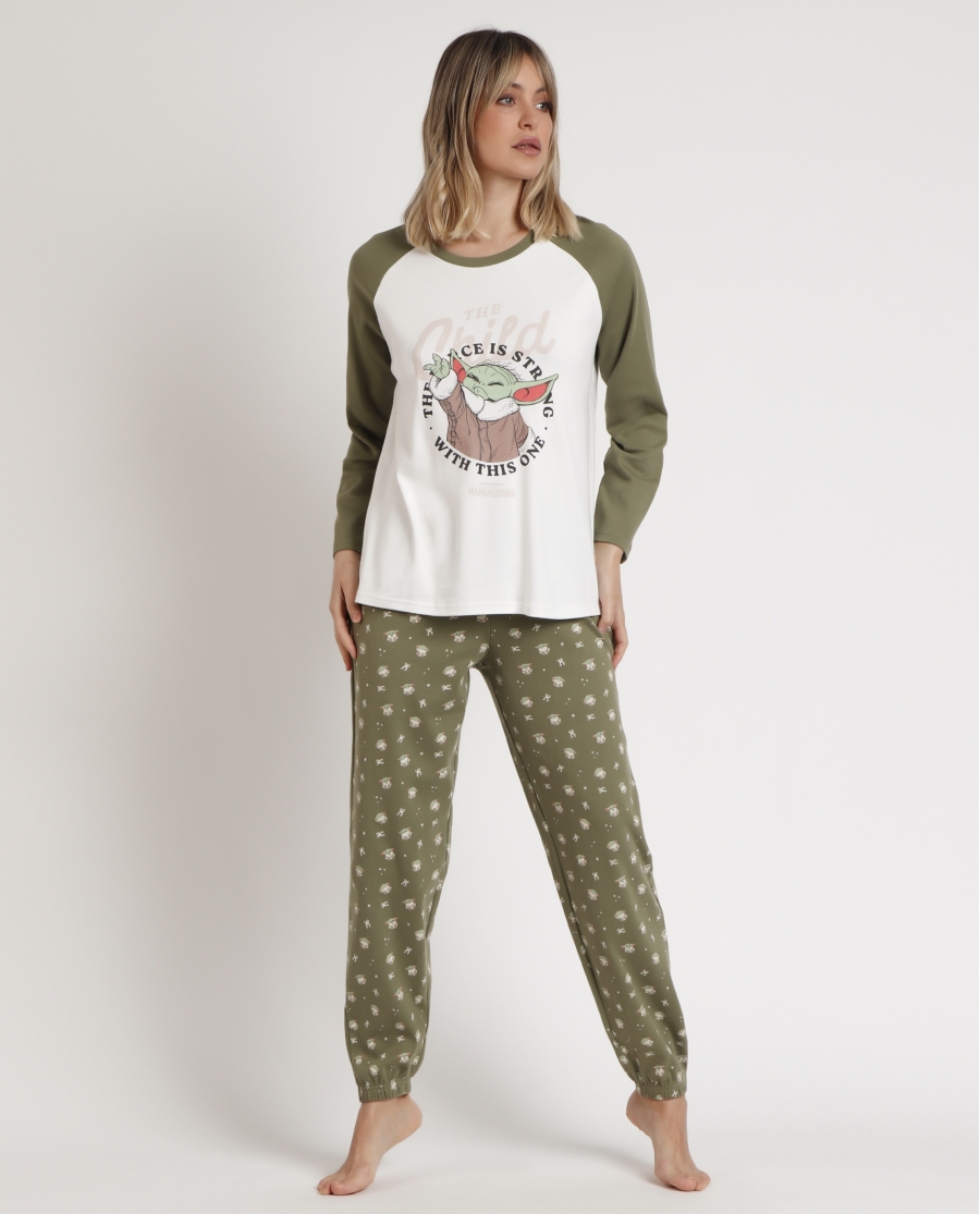 STAR WARS Pijama Manga Larga The Child para Mujer CAQUI