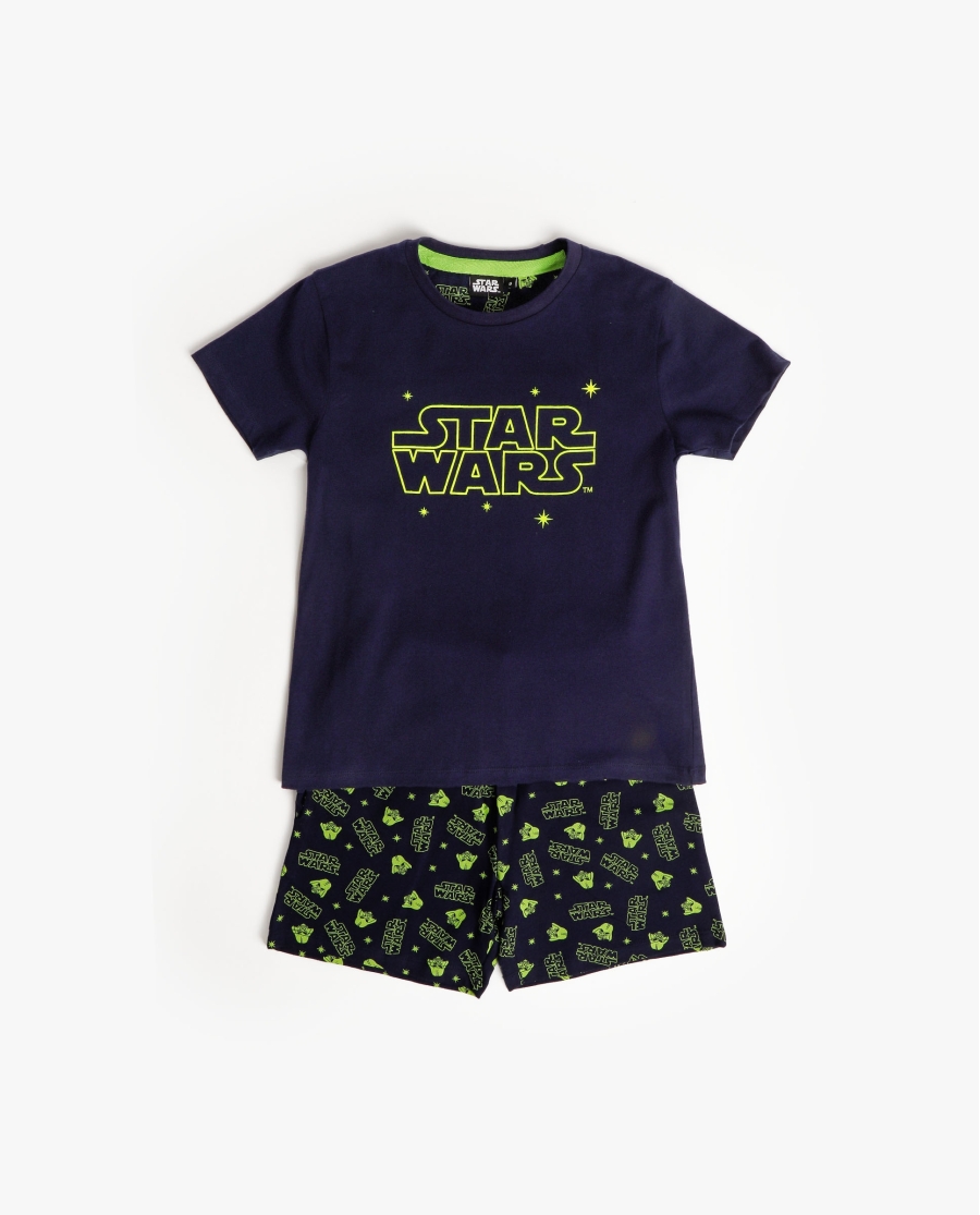 STAR WARS Pijama Manga Corta Neon Stars para Niño MARINO