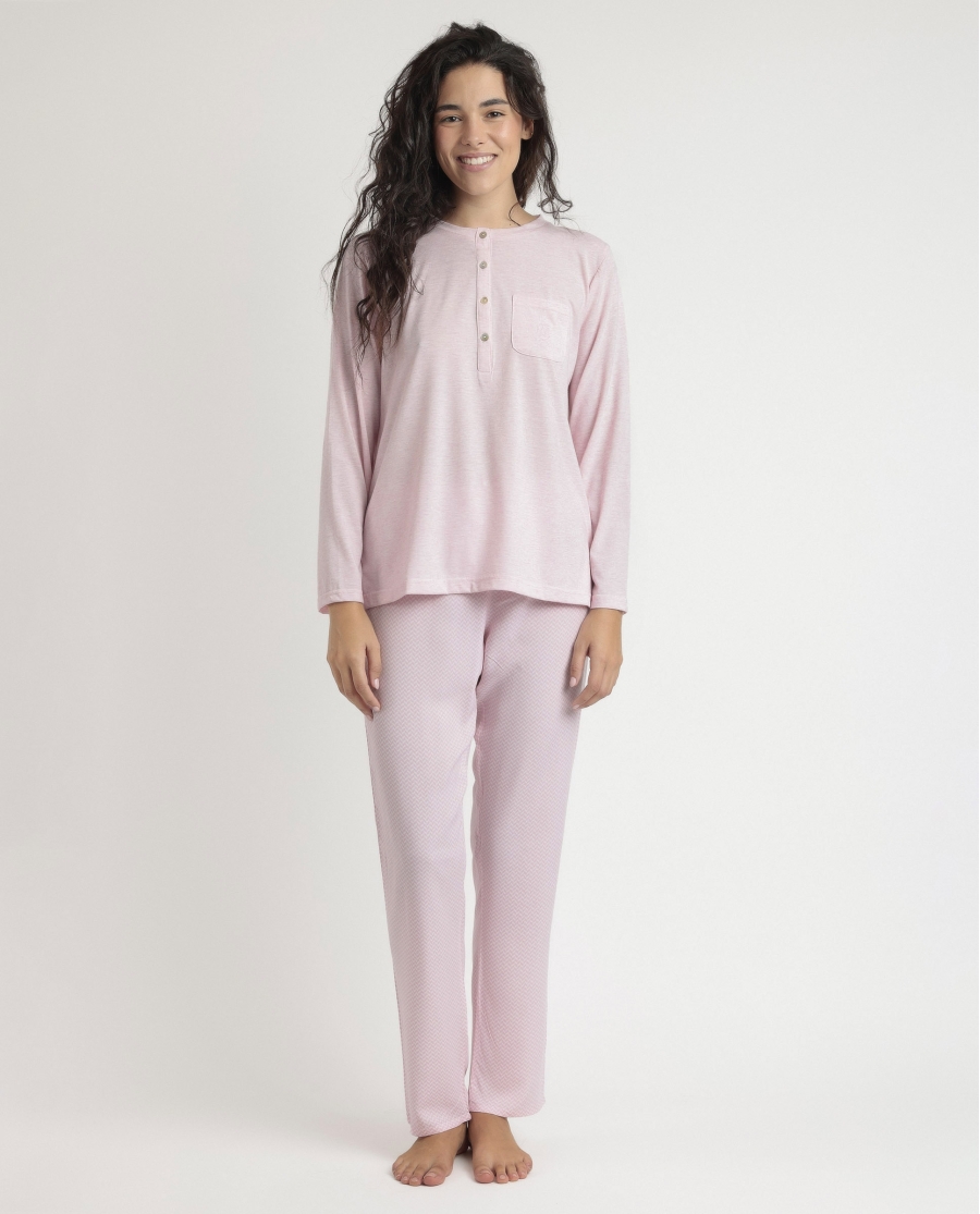 ADMAS CLASSIC Pijama Manga Larga Tapeta Classic Spiga para Mujer ROSA