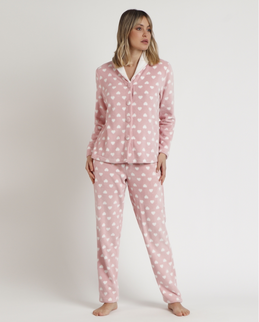 ADMAS Pijama Abierto Manga Larga Corel L´amour para Mujer ROSA