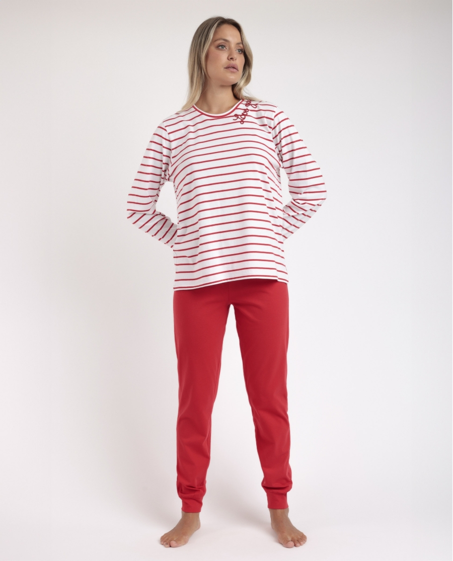 ADMAS Pijama Manga Larga Sailor Club para Mujer ROJO