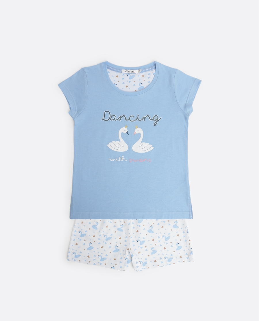 ADMAS Pijama Manga Corta Dancing With Swans para Niña AZUL